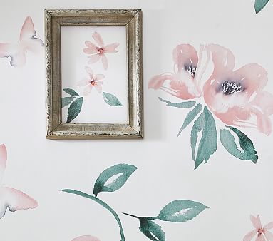 Meredith Rose Peel & Stick Wallpaper | Pottery Barn Kids