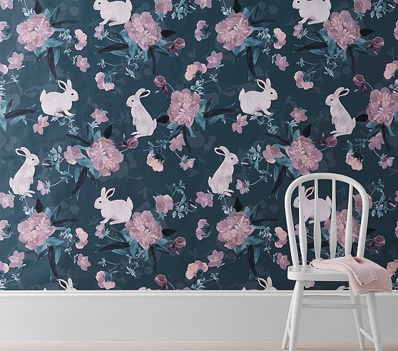 Bunny Peel & Stick Kids Wallpaper | Pottery Barn Kids