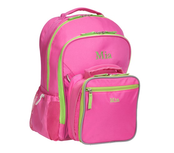pink striped backpack