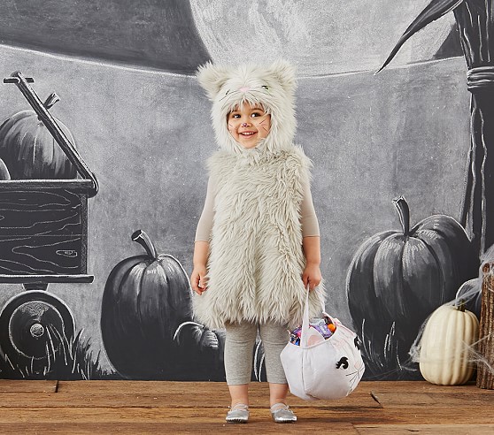 Toddler Gray Puffy Kitty Costume | Pottery Barn Kids