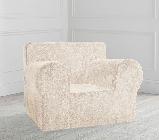 Oversized Ivory Faux Fur Anywhere Chair Oversized Kids Chair