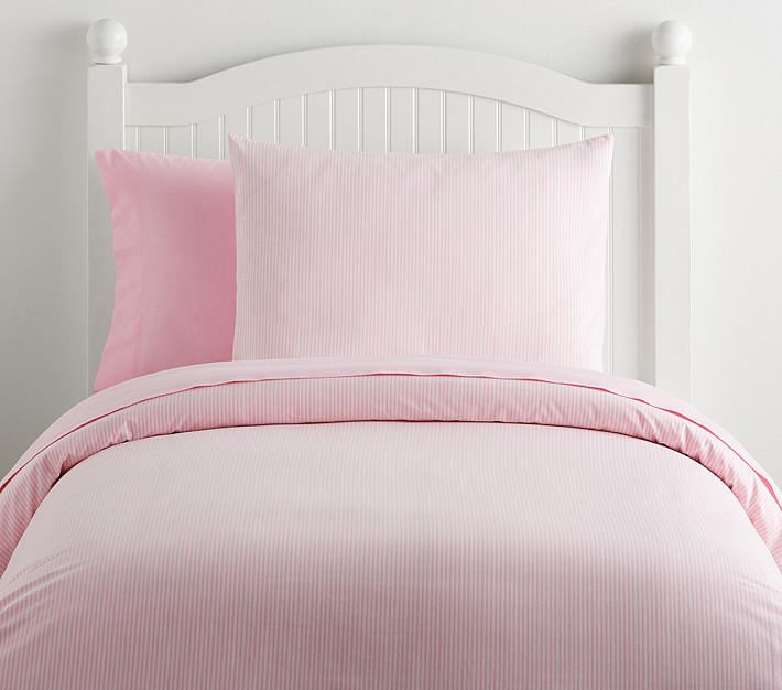Girls Organic Chambray Reversible Kids' Duvet Cover Pottery Barn Kids