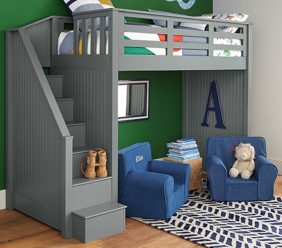 Catalina Stair Loft Bed For Kids Pottery Barn Kids