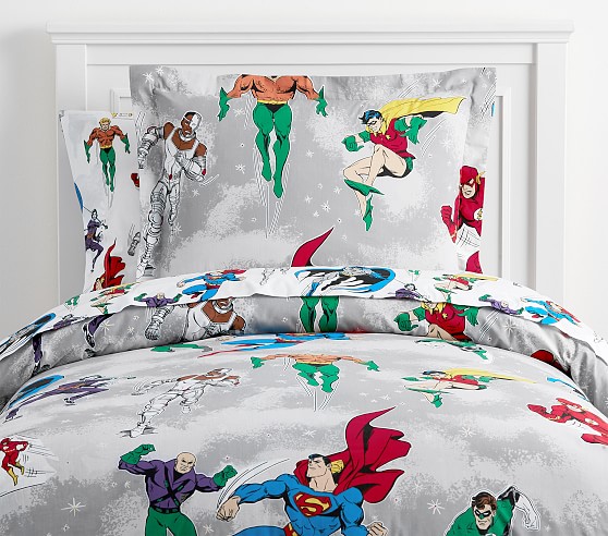 Glow In The Dark Justice League Kids Duvet Cover Pottery Barn Kids