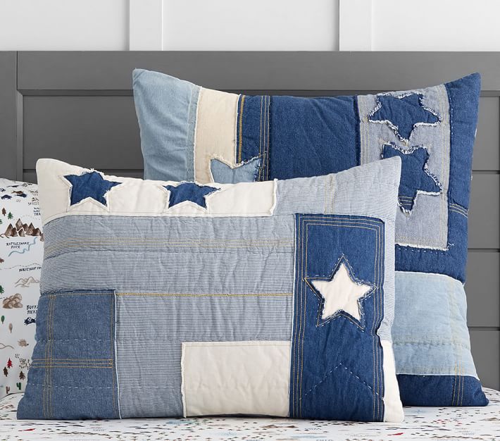 Junk Gypsy Star Denim Patchwork Kids' Comforter Set Pottery Barn Kids